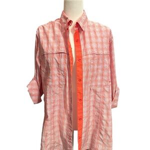 World Wide Sportsman Women’s Plaid fishing button adjustable‎ sleeves | size: XL
